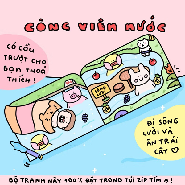 Bộ Tranh Tương Tác Cô Tiên Xanh - Công Viên Nước