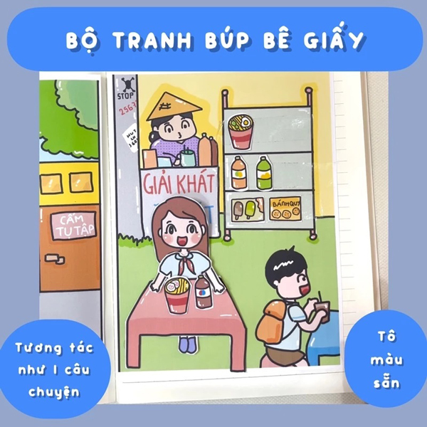 Bộ Tranh Tương Tác Cô Tiên Xanh - Búp Bê Giấy