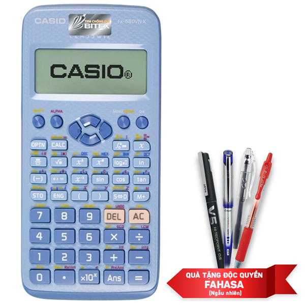 Máy Tính Casio fx-580VN X-BU - Màu Xanh - Kèm Quà VPP Độc Quyền 50 Năm Fahasa