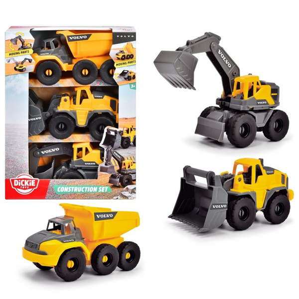 Bộ 3 Đồ Chơi Mô Hình Xe Xây Dựng Volvo Construction Set - Dickie Toys 203722015