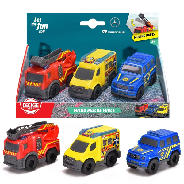 Bộ 3 Đồ Chơi Xe Cứu Hộ Micro Rescue Force - Dickie Toys 203712029