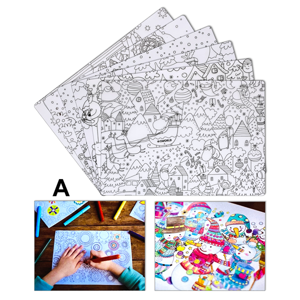 Bộ 6 Tranh Tô Màu A4 - Sworld  ST6366-A - Ice and Snow World