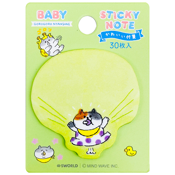 Giấy Ghi Chú Baby Gorogoro Nyansuke Mini - Sworld ST6404 (30 Tờ) - Mẫu 1