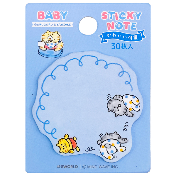 Giấy Ghi Chú Baby Gorogoro Nyansuke Mini - Sworld ST6404 (30 Tờ) - Mẫu 4