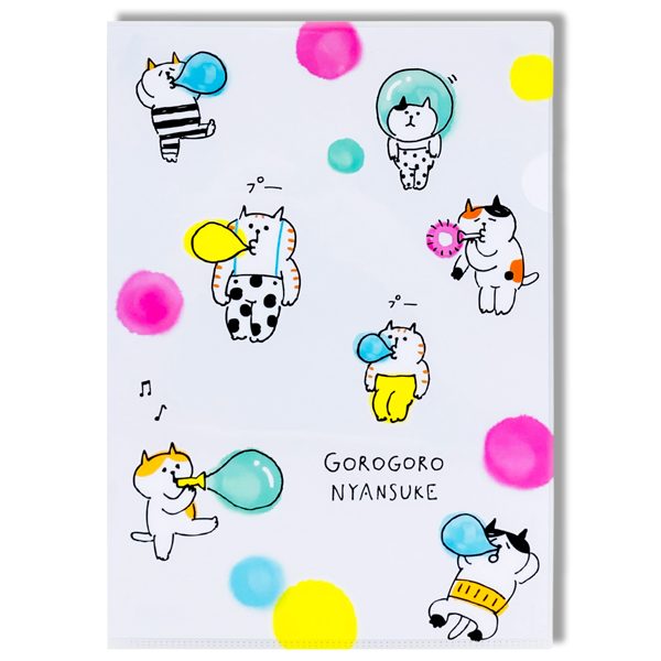 Bìa Lá Đựng Tài Liệu Hở Góc GoroGoro Nyansuke A4 - Sworld A4CF1269 - Blue