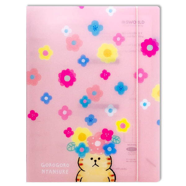 Sổ Bìa Còng Gorogoro Nyansuke 6 Lỗ A5 - Sworld CF1271 - Pink