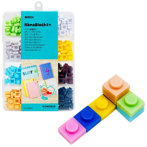 Phụ Kiện Trang Trí Sổ Lego Dạng Khối 12 Màu - Sworld IP4479