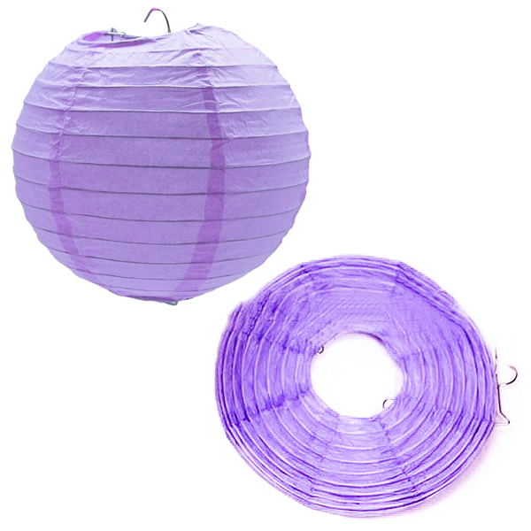 Lồng Đèn Giấy Trơn Tròn 35 Cm Vinacraft - Tím Nhạt