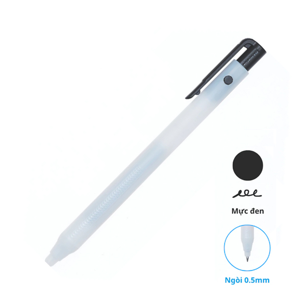 Bút Gel Magic Fit Lite 0.5 mm - Campus WPB2-05D - Mực Đen - Thân Trắng