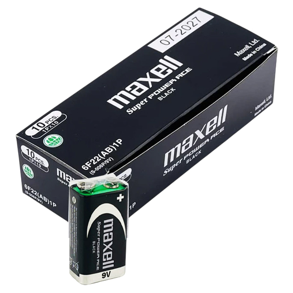 Vỉ 2 Pin Vuông Maxell Super Power Ace Black 6F22 9V
