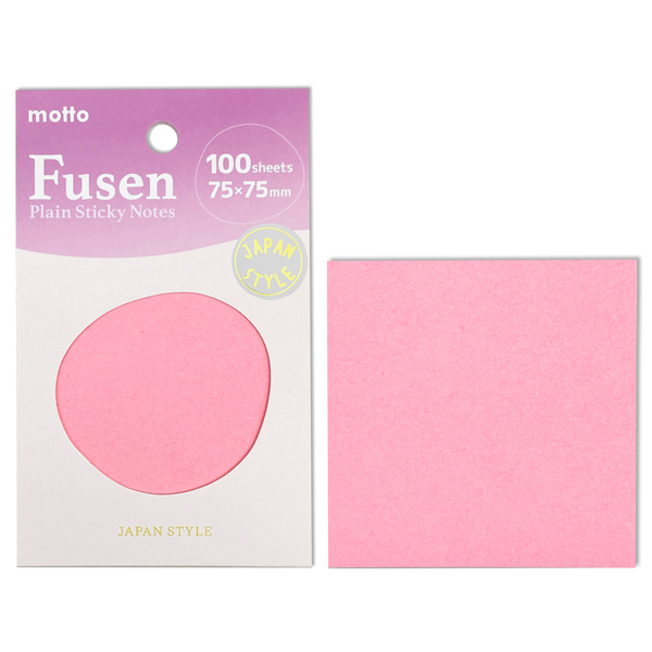 Giấy Note Fusen - 75 x 75 mm 100 tờ - Motto CYPS75-PI - Màu Hồng (100 Tờ)