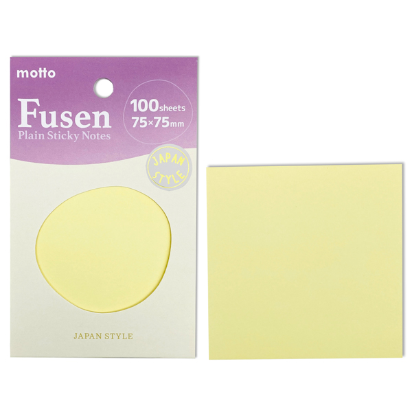 Giấy Note Fusen - 75 x 75 mm 100 tờ - Motto CYPS75-YE - Màu Vàng (100 Tờ)