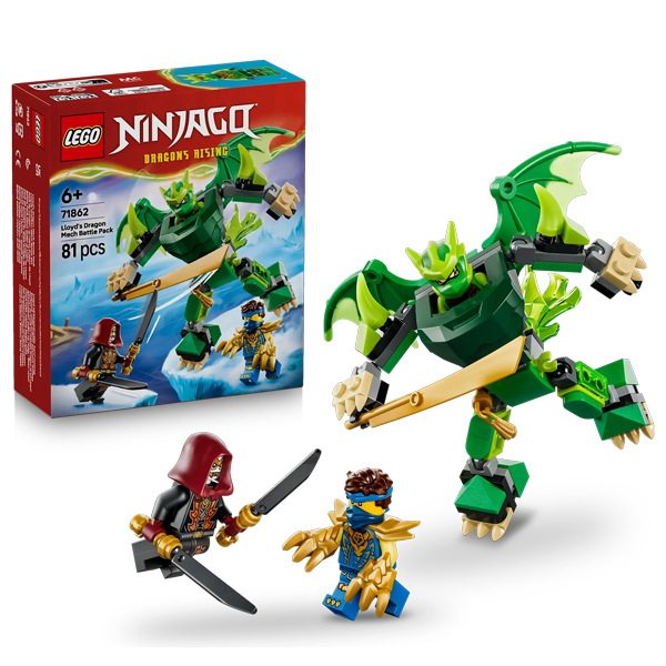 Đồ Chơi Lắp Ráp Bộ Chiến Đấu Chiến Giáp Rồng Của Lloyd - Lego Ninjago 71862 (81 Mảnh Ghép)