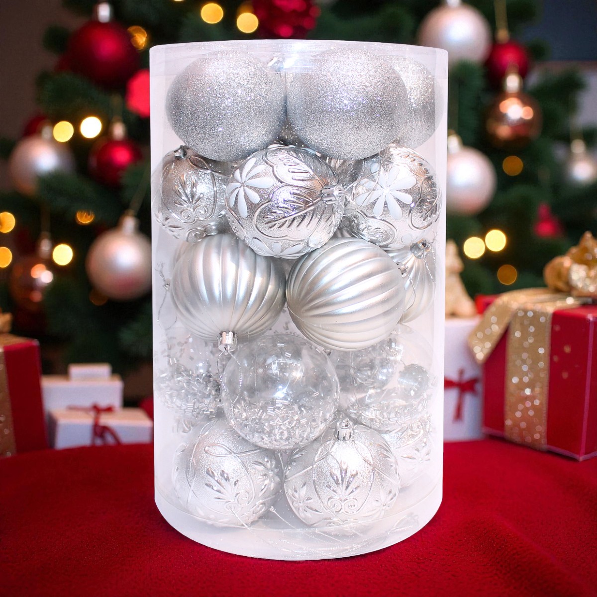 Hộp 25 Trái Châu Trang Trí Giáng Sinh - WanLongDa 8ABEDCP25