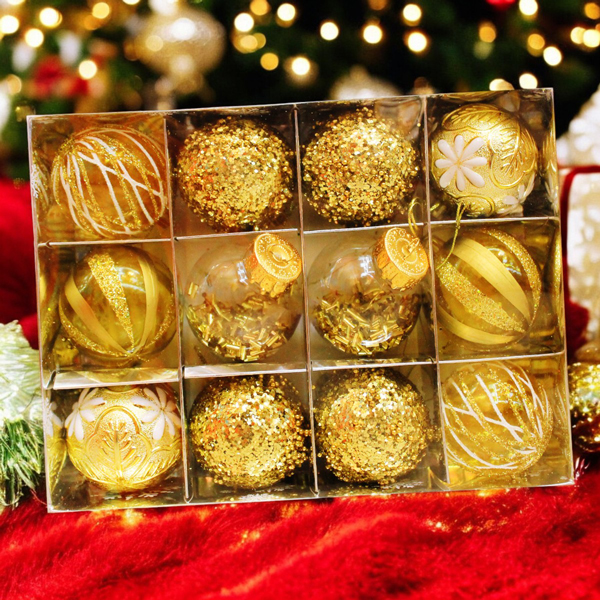 Hộp 12 Trái Châu Trang Trí Giáng Sinh - WanLongDa LM71-6CM