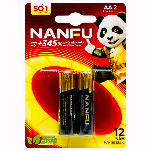 Vỉ 2 Pin Kiềm AA - Nanfu