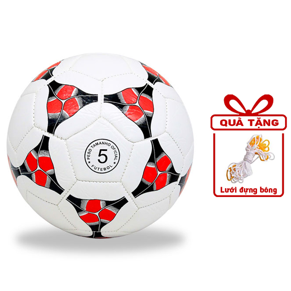 Banh Bóng Đá Size 5 - Kèm Lưới Đựng Bóng - WanLongDa HM02 - Màu Trắng