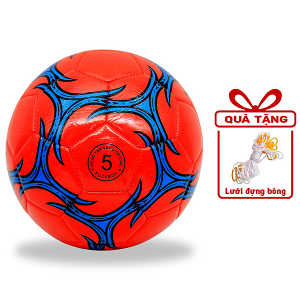 Banh Bóng Đá Size 5 - Kèm Lưới Đựng Bóng - WanLongDa HM02 - Màu Đỏ
