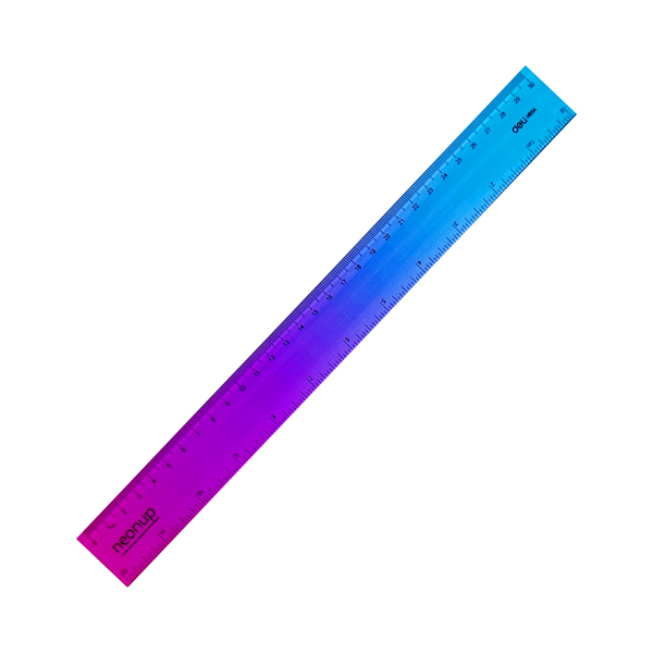 Thước Kẻ Màu Cực Quang 30 cm - Deli EH654 - Xanh Dương - Hồng