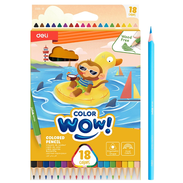 Hộp Bút Chì Màu 18 Màu - Colorun - Deli C00110
