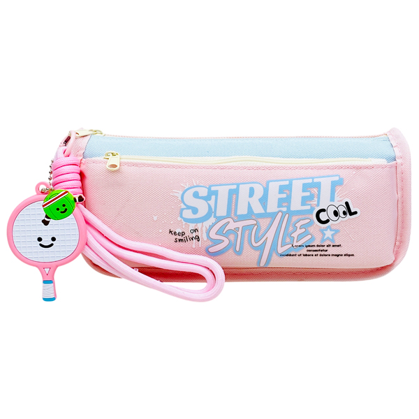 Bóp Viết Street Style Cool 2 Ngăn Kèm Móc Treo - Yescholar 9336 - Màu Hồng