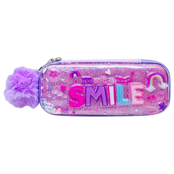 Bóp Viết Kim Tuyến Smile Lông Mềm - Yescholar 9423 - Màu Tím