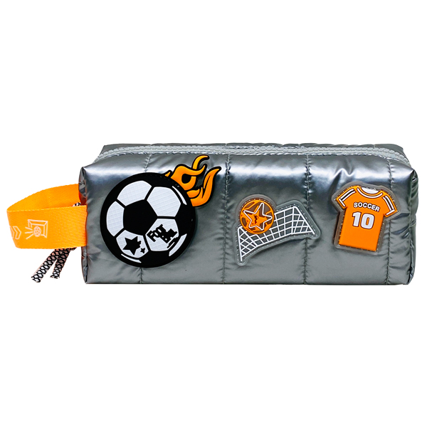 Bóp Viết Thể Thao Soccer Phối Hình Bóng Đá - Yescholar 9426 - Màu Bạc