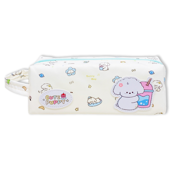 Bóp Viết Vải Cute Puppy Hình Cún Có Quai Xách - Yescholar 9419 - Màu Kem