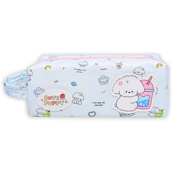 Bóp Viết Vải Cute Puppy Hình Cún Có Quai Xách - Yescholar 9419 - Màu Xanh