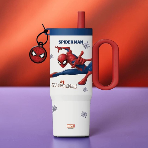 Ly Giữ Nhiệt Spider-Man 720 ml - Zhongshan D-1709S - Màu Trắng Xanh