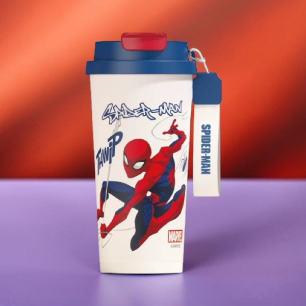 Ly Giữ Nhiệt Spider-Man 520 ml - Zhongshan D-1710S - Màu Trắng Xanh