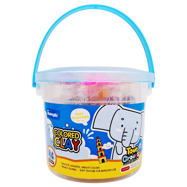 Hộp 24 Màu Sáp Nặn Tourgroups Kèm Khuôn - GuangBo H04061 - Hộp Màu Xanh