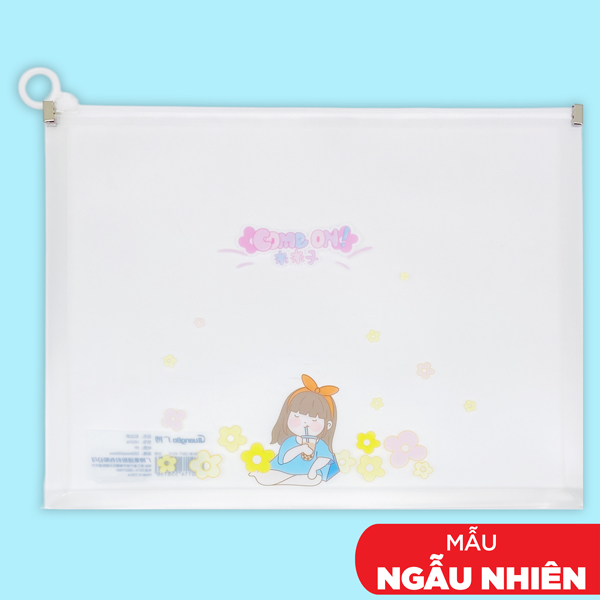 Túi Kéo Nhựa A4 Girls - GuangBo H03116 (Họa Tiết Giao Ngẫu Nhiên)