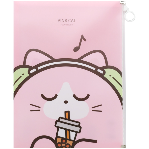 Túi Kéo Khóa Happy Party A4 - GuangBo H03125 - Màu Hồng