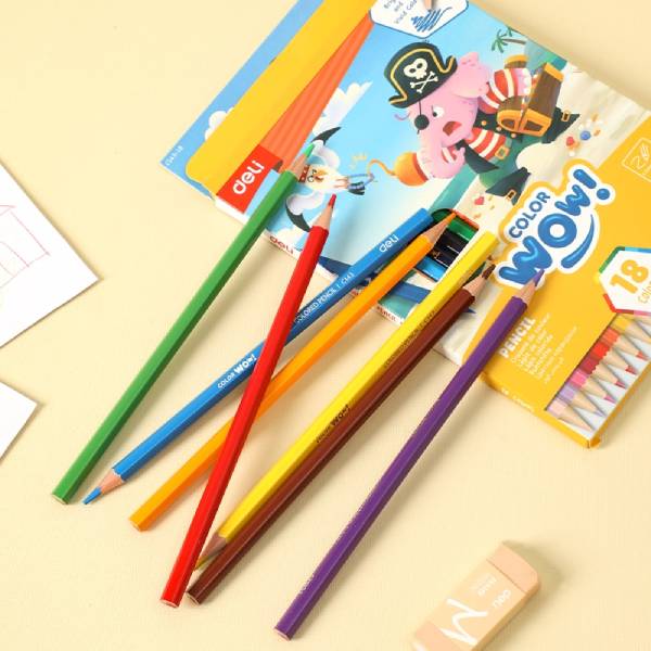 Hộp 18 Bút Chì Màu Thân Lục Giác - Deli EC143-18