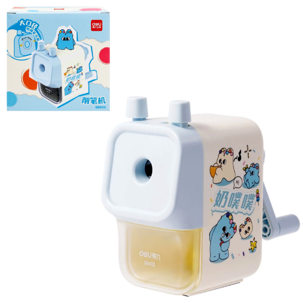 Gọt Bút Chì Quay Tay Lỗ Lớn Đa Năng - Deli 0643S-XD - Màu Xanh