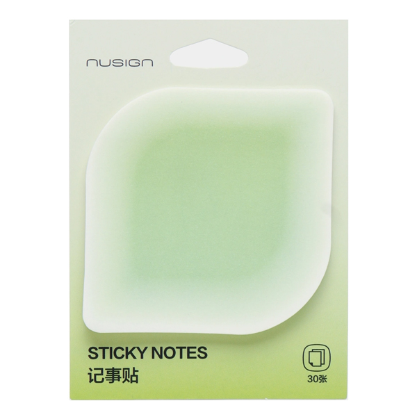 Giấy Ghi Chú Sticky Notes Nusign - 70 x 70 mm - Deli NS326 (30 Tờ) - Chiếc Lá