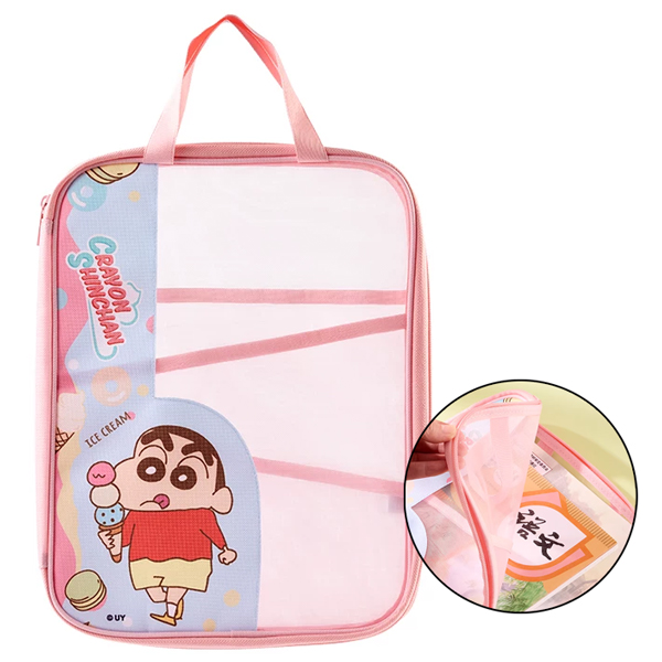 Túi Lưới Crayon Shin-Chan - Deli LB654 - Màu Hồng