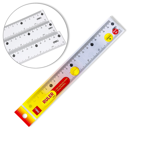 Thước Kẻ Trong Suốt 20 cm - Deli CH664