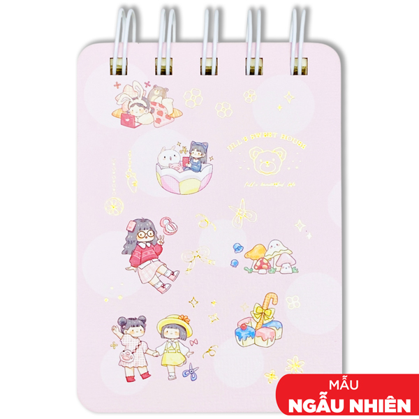 Sổ Lò Xo - Kẻ Ngang - 110 Trang - Jingu Stationery 5909 - Jill's Sweet House (Mẫu Bìa Giao Ngẫu Nhiên)