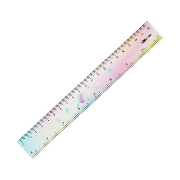 Thước Kẻ Màu Cực Quang 20 cm - Deli EH653 - Mẫu 1