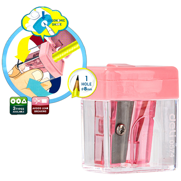 Chuốt Chì Mini 1 Lỗ - Deli E0574 - Màu Hồng