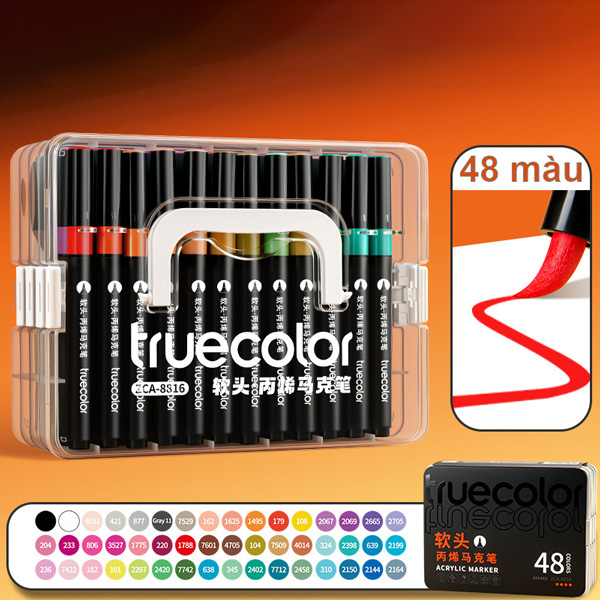 Hộp 48 Bút Lông Acrylic Marker - Truecolor ZCA-8816-48