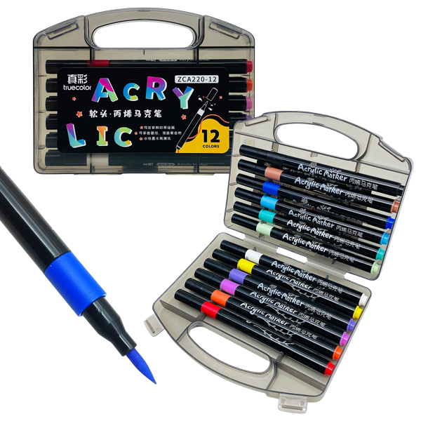 Hộp 12 Bút Lông Màu Acrylic - Truecolor ZCA220-12