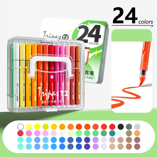 Hộp 24 Bút Lông Màu Acrylic - Truecolor T2-24