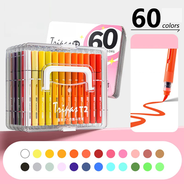 Hộp 60 Bút Lông Màu Acrylic - Truecolor T2-60