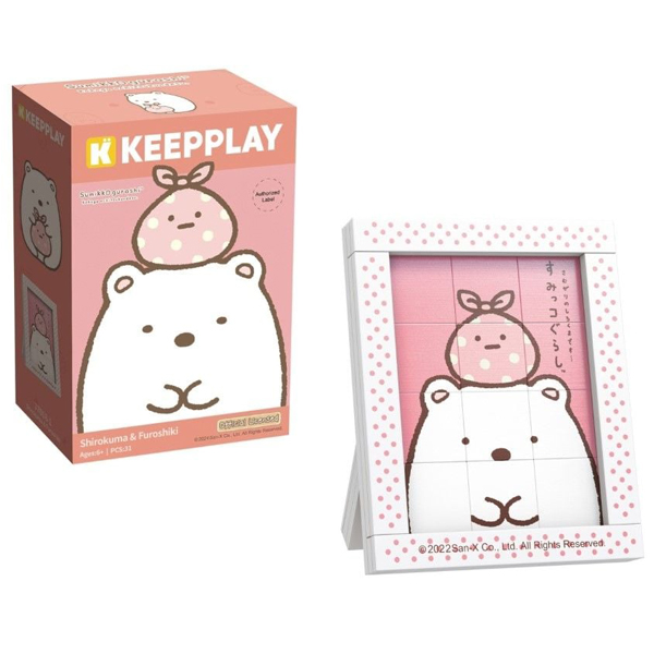 Đồ Chơi Lắp Ráp Sumikko Mini Block Puzzle - Keepplay 77018 - Shirokuma & Furoshiki (31 Mảnh Ghép)