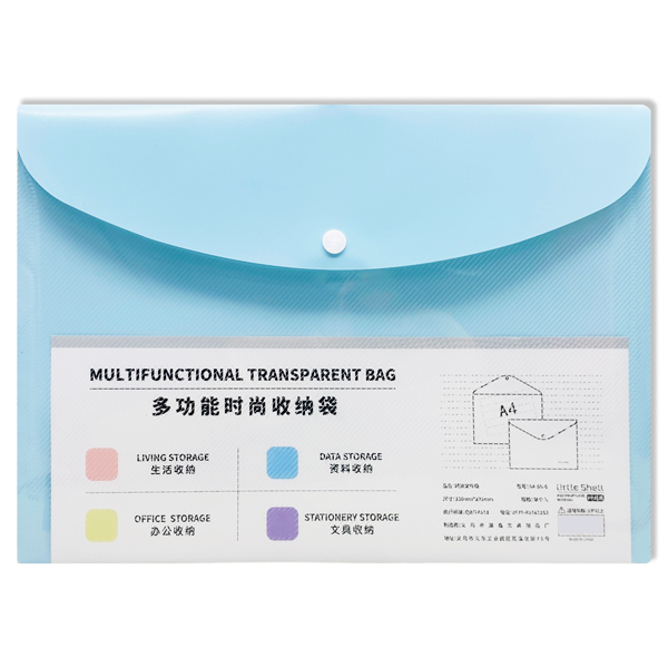 Bìa Nút Nhựa A4 - Little Shell A4-SK-6 - Màu Xanh Dương