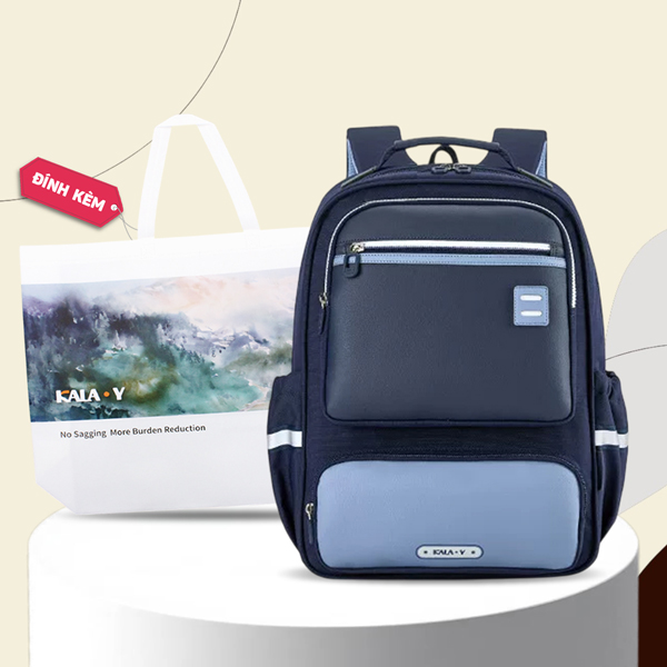 Ba Lô Học Sinh Chống Gù - Kala Y CX2250 - Màu Xanh Navy Đậm - Tặng Kèm Túi Vải