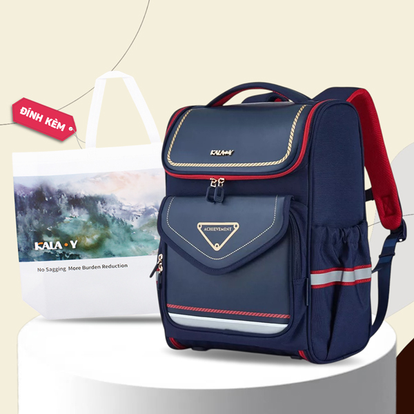 Ba Lô Học Sinh Chống Gù - Kala Y TC2587_BT.0039 - Màu Xanh Navy - Tặng Kèm Túi Vải